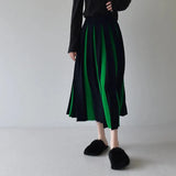 Black Patchwork Long Skirt-Outfit