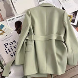 Fongt A Suit Jacket Woman In The Autumn Of 2025, The New Design Temperament Korean Version Of The Leisure Trend Green Suit Woman