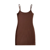 Trendy Women's Dress Summer Sexy Solid Color Slim High Waist Elastic Bag Hip Halter Skirt Short Skirt-Outfit