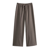 New Collar Minimalist Blouse Middle Waist Trousers Suit-Outfit