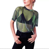 Fongt New Laser Mesh Short Sleeve T-Shirt For