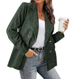 Jacket Sexy V Neck Small Suit Jacket Autumn New Women blazer Slim Solid Color Long Sleeves Coat Elegant Office Lady