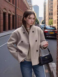 Fongt Code Women's Double Buckle Solid Color Of The Coat Coat Casual Temperament British Style Cloth Women