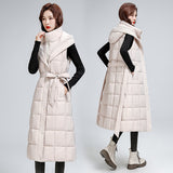 This Year Popular Down Cotton Jacket Vest Vest Jacket In Long Waist Show Thin Horse Jacket Female Autumn And Winter-Outfit