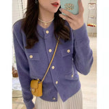 Fongt Autumn And Winter New Korean Version Sweater Coat Female Temperament Sweet College Wind Long Sleeve Knit Cardigan Jacket Female-Outfit