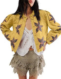 Autumn / Winter 2024 Maple Leaf Pattern Embroidered Quilted Quilted Casual Cotton Jacket Coat-Outfit