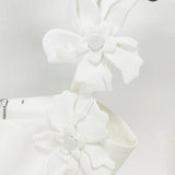 Fongt New Star Fashion Sling Vest Blouse Three-Dimensional Floral Half-Skirt Set Two-Piece Set