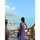 Fongt Leisure Resort Pure Desire To Expose The Shoulder Sling Dress Women's New Summer Fashion Beautiful Temperament Long Dress Trend