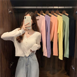 Fongt Thin Women 2023 New Summer With Long Sleeves Sun Knitted Bottom Shirt On The Coat Of Ice