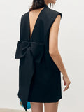 Simple Style Black Summer Dress Women 2025 New Fashion Leisure Commute Sleeveless Back Skirt