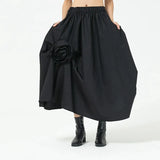 Three Dimensional Flowers Bud Skirt Shows Thin Fashion Decorative Skirt New Design In Autumn 2024 Irregular Skirts TH1167-Outfit