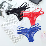 Fongt Transparent Lace T-Shirt Tempting Fine Strip With No Trace Perspective Low-Rise Hot Cotton Crotch Tpants6802