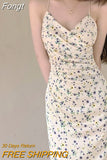 Bodycon Long Dresses for Women 2023 Floral Sleeveless Spaghetti Strap Ruched Chic and Elegant Evening Party