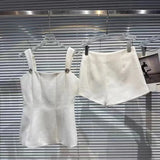 Summer Short 2 Pieces Sets Sexy Backless Bowknot Camisole Tops Shorts Pants Two Piece Sets Women 2 Piece Sets Women