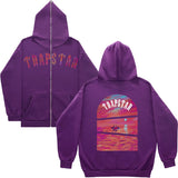 Fongt Plus Velvet Men's And Women's High Street Hoodie Trapstar Zippered Open Shirt Jacket Autumn And Winter