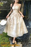 Dress Women Summer 2023 New Elegant Vintage Lady Fashion Sexy Prom Evening Dresses Slim Vestidos Female Korean