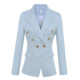 QUALITY Newest 2023 Designer Blazer Women's Long Sleeve Double Breasted Metal Lion Buttons Blazer Jacket