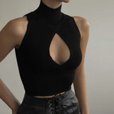 Fongt Spring And Summer Explosion Women's Sleeveless Hollow Repair Body Weaving Small