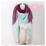 Designer Fashion Pink Scarf Soft Cashmere Acrylic Warp Square Oversize Shawl For Women Winter Plaid
