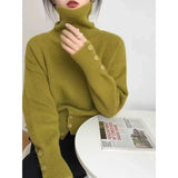 Fongt Version Of Chic Buckled Soft Glutinous Turtleneck Sweater In Early Spring To Keep Warm Autumn And Winter Bottom Repair Knitted