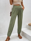 Fongt 2025 Women's Home Trousers Temperament Casual Loose Bag High Waist Girded Trousers Women