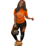 Two Piece Sets Women's Tracksuits Set Fashion Letter Print Sweatsuit 3xl Tops + Zipper Pockets Pants 2pcs Outfits