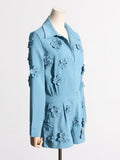 Fongt Spring New Fashion Temperament Three-Dimensional Flower Design Sense Closed Waist Show Thin Jumpsuit Shorts-Outfit