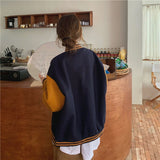 Baseball Jacket Coat Women Oversized 2023 Spring Korean Loose Patchwork Pocket Outerwear Girls Tops
