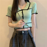 Silk Short-Sleeved T-Shirt Women's Summer 2025 New Design Sense Bm Short Polo Collar Knitting Top