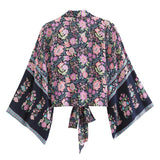Print Collar Batwing Sleeve Bohemian