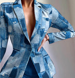 Fongt New Casual Print Fashion Small Suit Women's Suit