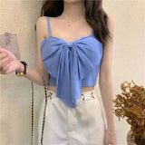 Bow Sling Female Summer New Famous Lady Small Fragrant Wind With A Short Small Vest Korean Version Of The Sleeveless