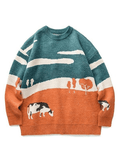 Farm Land Jacquard Knit Sweater-Outfit
