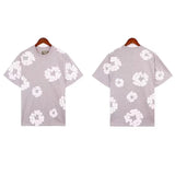 Printed Flower Wood Cotton Loose Sweater Y2K Hip Hop Street Pullover For Leisure-Outfit