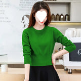 Fongt Autumn And Winter High-Waisted Short Round Neck Long Sleeves Knitted Waist Small Man Short Shirt