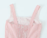 Plaid Strappy Mini Dress-Outfit