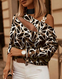 Wise Hot Style Autumn And Winter Long Sleeve Chain Hanging Neck Print Button Decorative Jacket Women-Outfit
