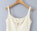 Solid Bow Tank Mini Dress l-Outfit