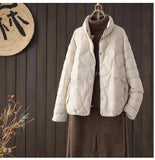 Autumn Winter New Style Art Fan Li Collar Leisure Spring And Autumn Light Short Down Jacket Female Joker Show Thin Short Coat-Outfit