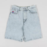 Boy Jeans Y2K Hip-Hop Cartoon Embroidery Retro Blue Loose Gothic Wide-Legged Pants-Outfit