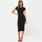 O-Neck Short Sleeve Office Ladies