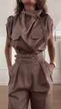 Fongt Summer New Personalized Shoulder System Thin Belt Belt Decorative Pants Set