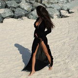 Women's 2024 Summer New Long Sleeve Lace Cardigan Sun Protection Blouse Dress Elegant Sexy Party Club Outfit-Outfit