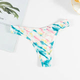 Ice Silk Scarless Thongs Women Print Low-Waist Sexy T-Sants Hot Sedulish Ultra-Thin Yoga Pants