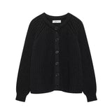 Fongt Women's Y2K2025 Autumn New Solid-Colored Cardigan Long-Sleeved Knitted Sweater Coat Women B66021
