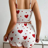 Fongt Women's Home Clothes Love Print Sling Shorts Casual Pit Strip Can Wear Women's