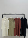 [Daihe] Autumn New Casual Lapel Simple Versatile Cotton Brocade Thin Long Windbreaker Coat Female H7243-Outfit