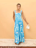 Fongt Years Fresh And Sweet Wind Spring And Summer Striped Print One Word Tie Dress 88116-Outfit