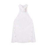 New Spring Style Hangs Neck Slim Buttons And Decorates Knitted Blouse 4566422-Outfit