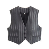 Summer 2023 New Women's Striped Blazer, Vest And Pants Suit W050 9681-Outfit